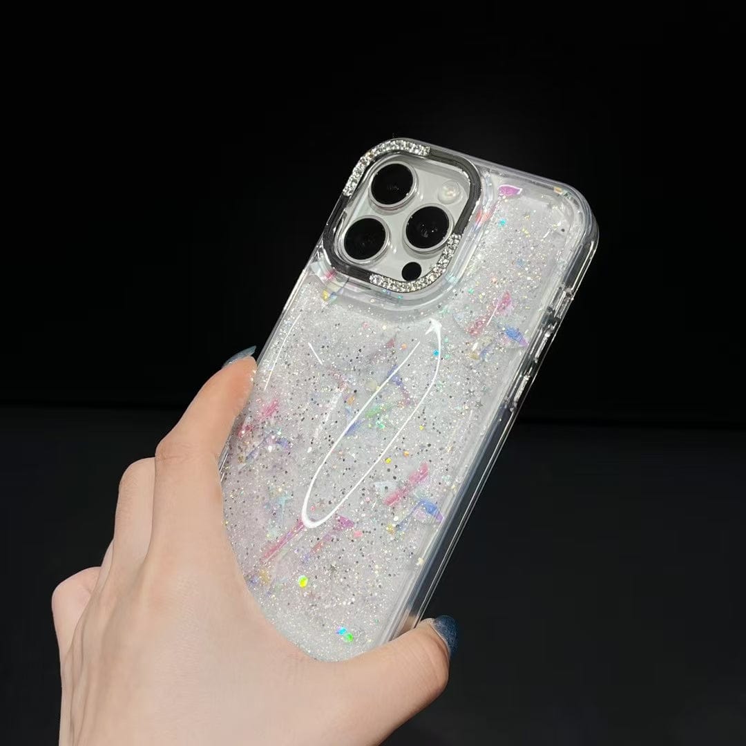 HypedEffects louis vuitton Glitter Sparkle Monogram iPhone Case with Rhinestone Camera Ring