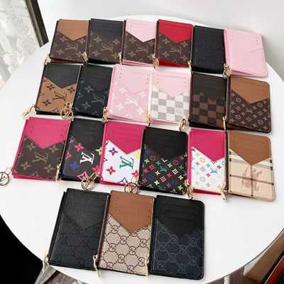 HypedEffects louis vuitton gucci and Burberry Luxury Zip Card Holder Wallet with Keyring Compact Designer Card Case