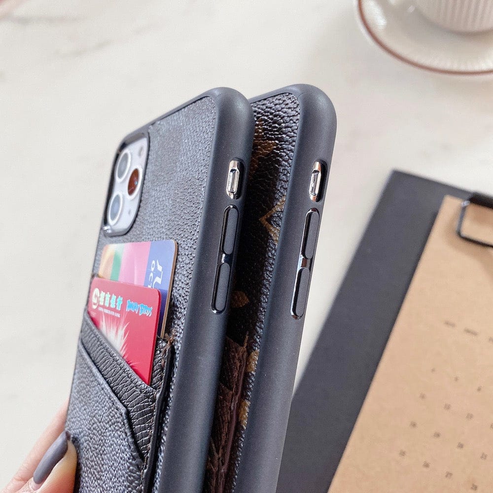 HypedEffects louis vuitton & gucci iPhone 17 Case Collection - Famous Patterns with Integrated Wallet