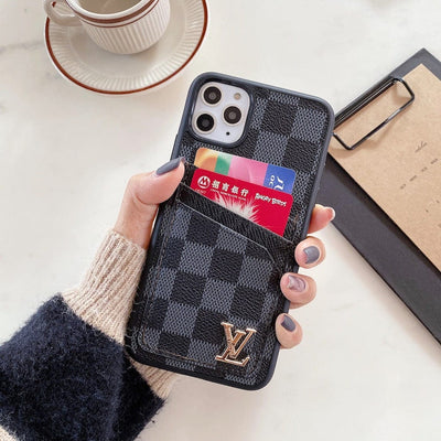 HypedEffects louis vuitton & gucci iPhone 17 Case Collection - Famous Patterns with Integrated Wallet