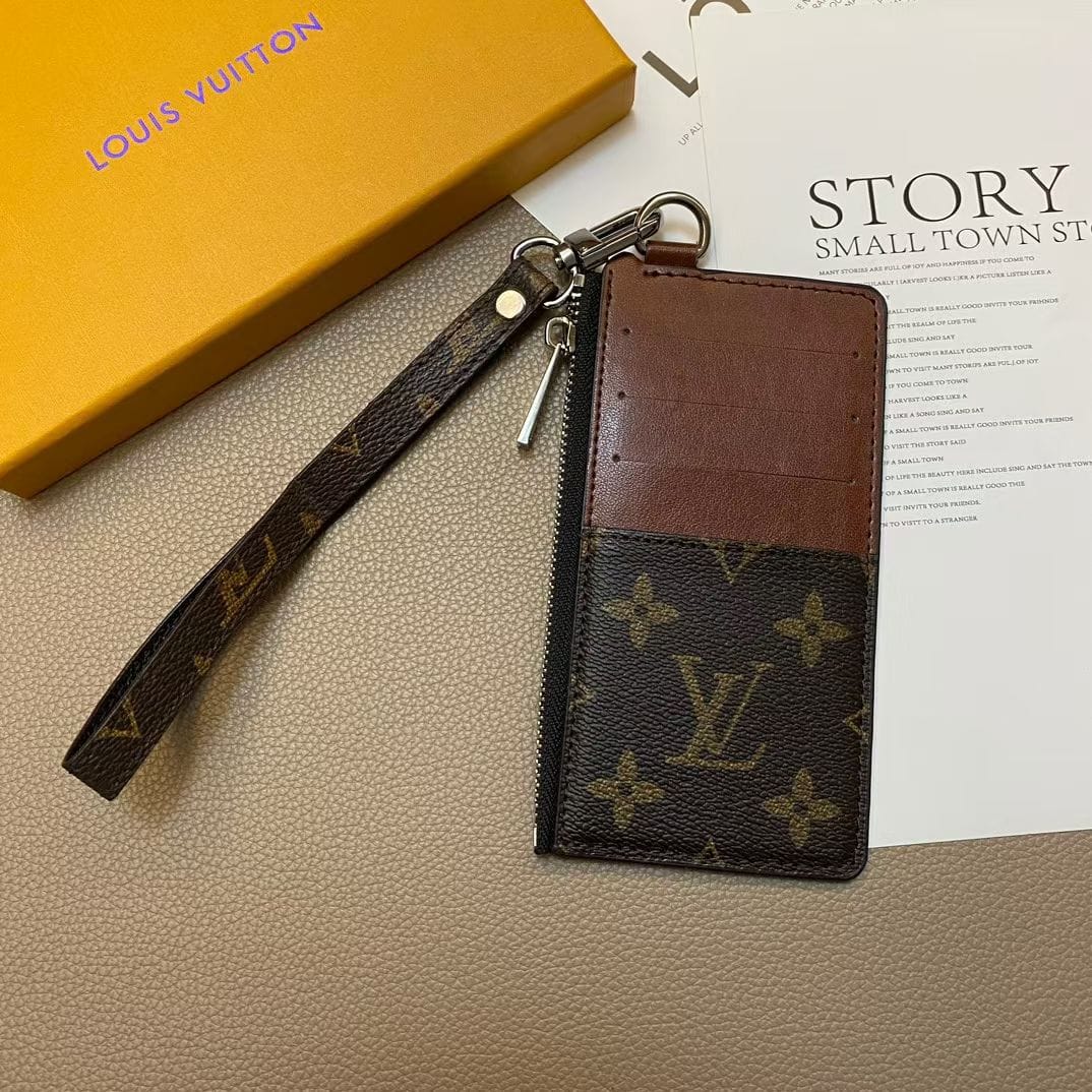HypedEffects louis vuitton & gucci Luxury Zipper Card Holder Wallet with Wrist Strap