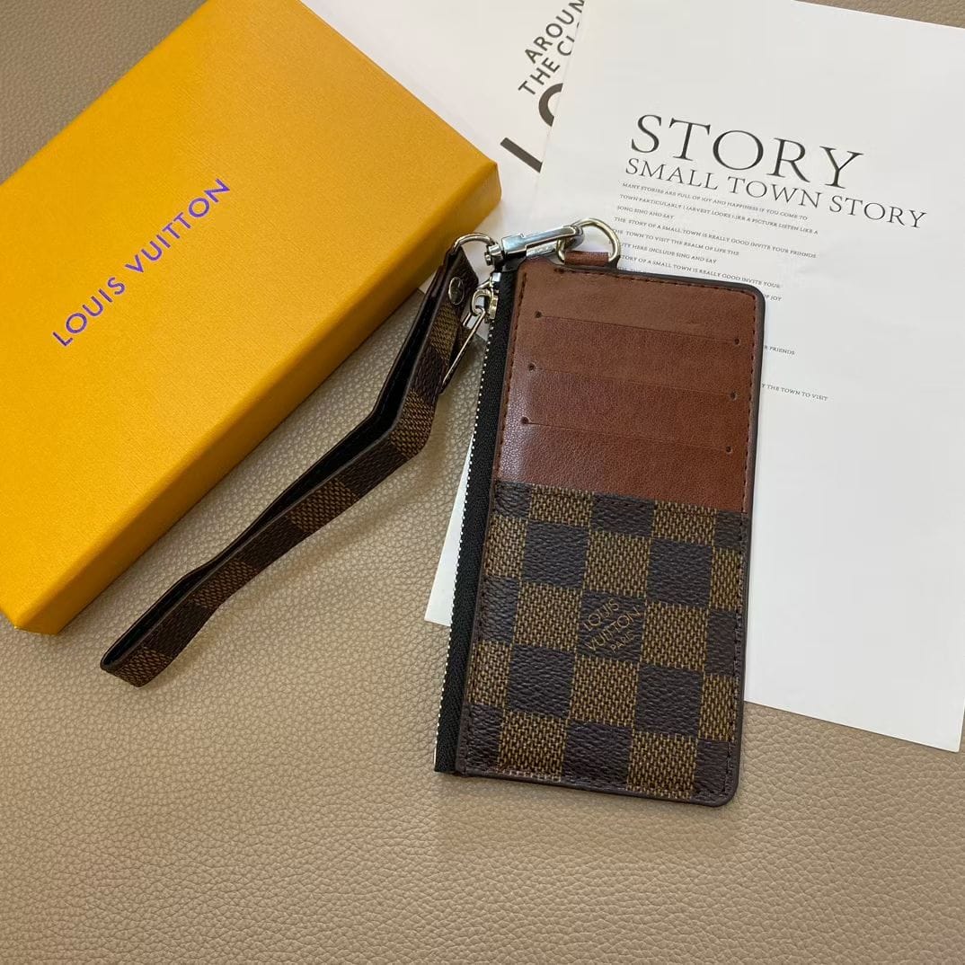 HypedEffects louis vuitton & gucci Luxury Zipper Card Holder Wallet with Wrist Strap