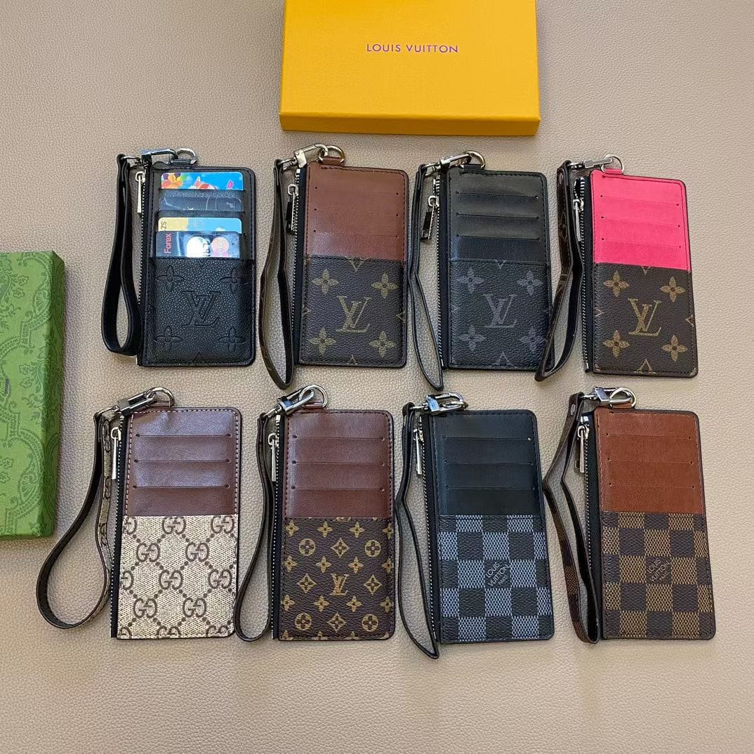 HypedEffects louis vuitton & gucci Luxury Zipper Card Holder Wallet with Wrist Strap