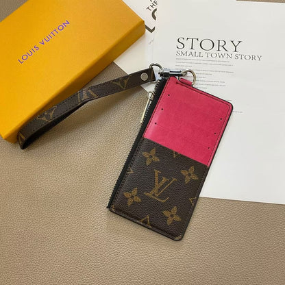 HypedEffects louis vuitton & gucci Luxury Zipper Card Holder Wallet with Wrist Strap