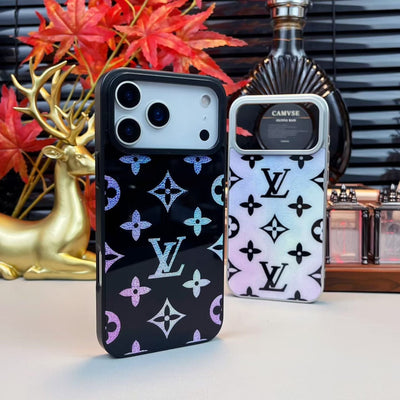 HypedEffects louis vuitton Holographic Monogram Luxury Phone Case for iPhone 14 to iPhone 17 Pro Max