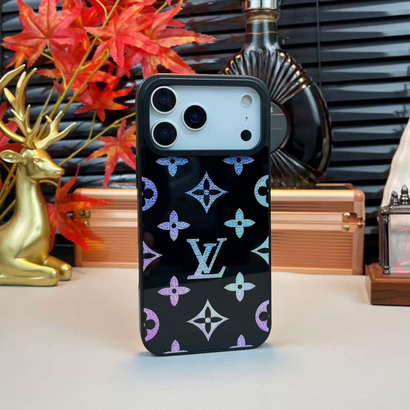 HypedEffects louis vuitton Holographic Monogram Luxury Phone Case for iPhone 14 to iPhone 17 Pro Max