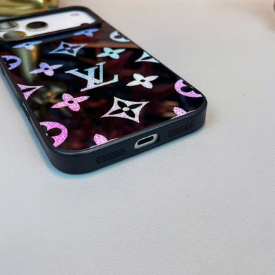 HypedEffects louis vuitton Holographic Monogram Luxury Phone Case for iPhone 14 to iPhone 17 Pro Max