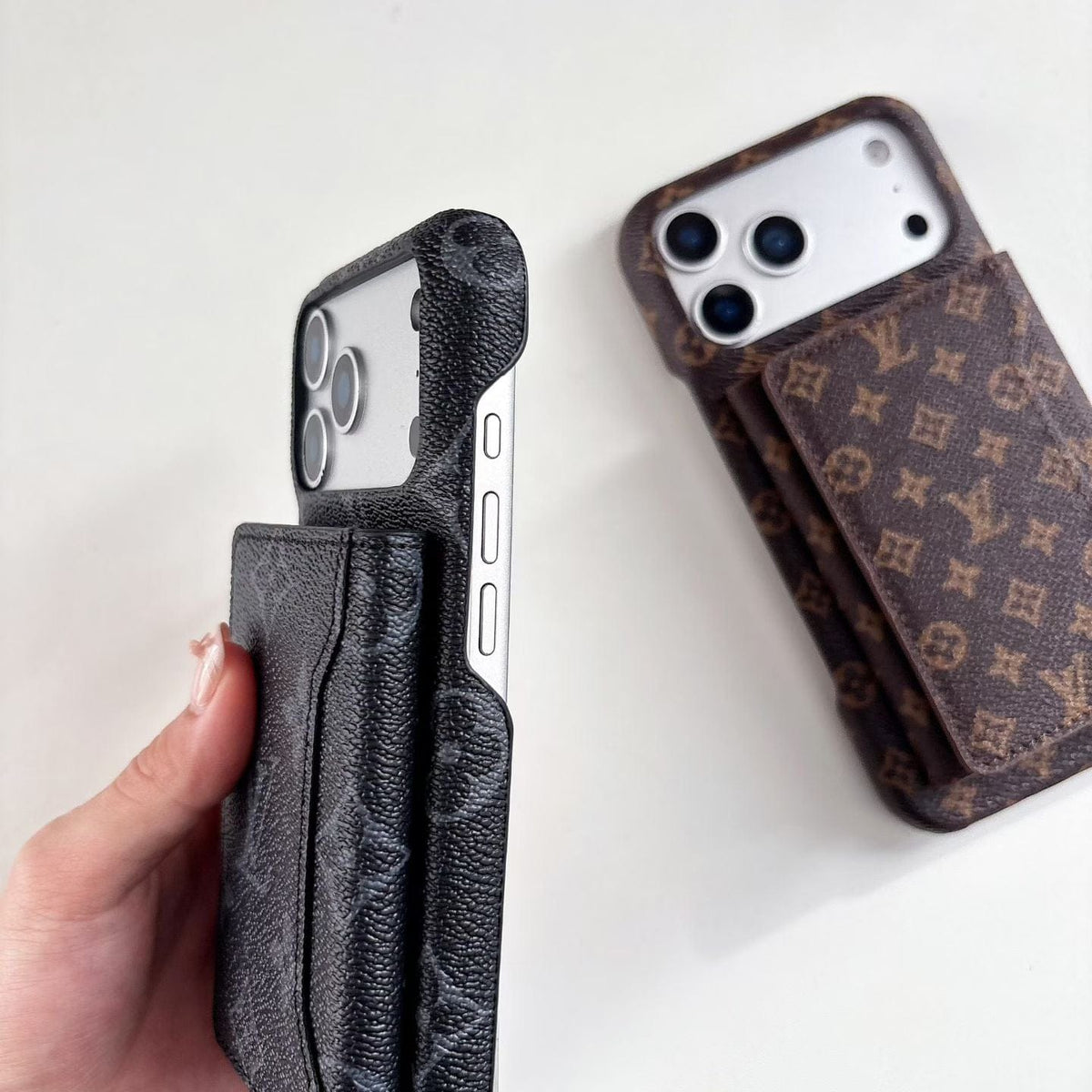 HypedEffects louis vuitton Iconic Monogram Card Holder Case for iPhone 13 to 17 Pro Max