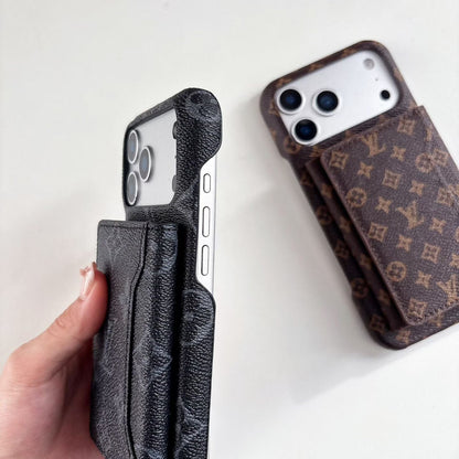 HypedEffects louis vuitton Iconic Monogram Card Holder Case for iPhone 13 to 17 Pro Max
