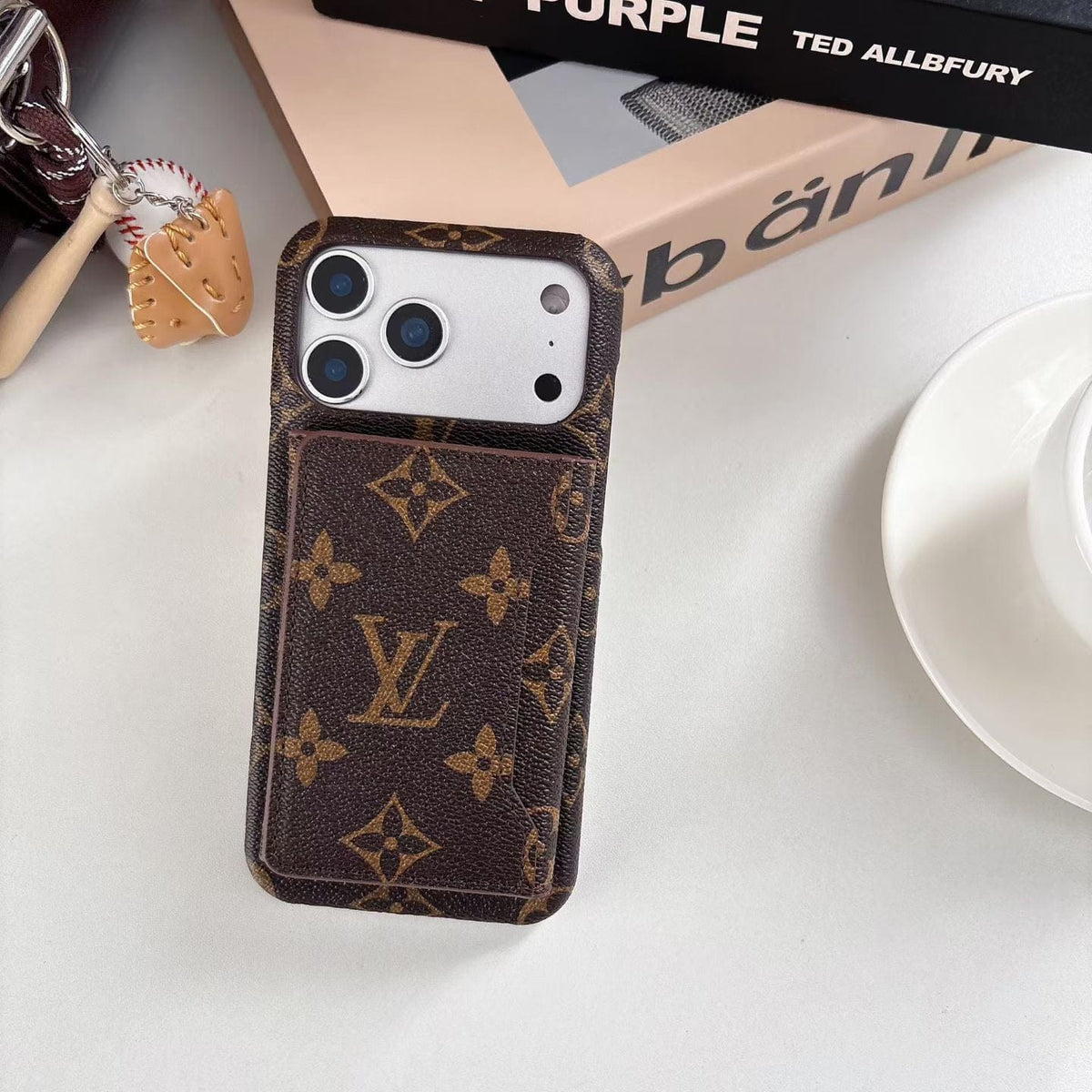 HypedEffects louis vuitton Iconic Monogram Card Holder Case for iPhone 13 to 17 Pro Max