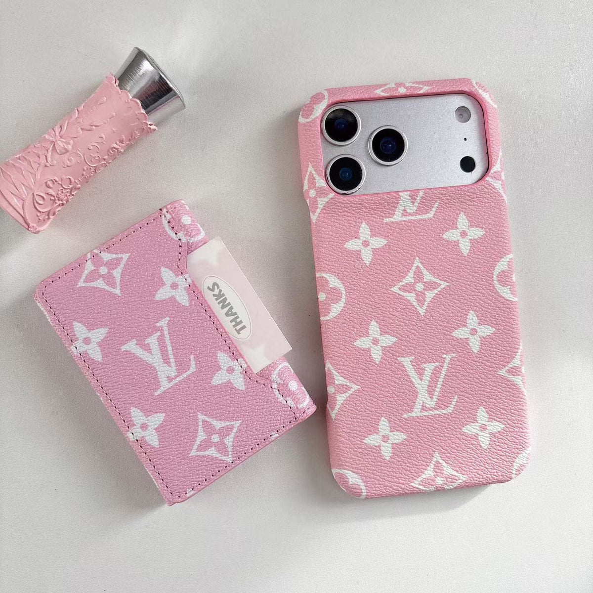 HypedEffects louis vuitton Iconic Monogram Card Holder Case for iPhone 13 to 17 Pro Max