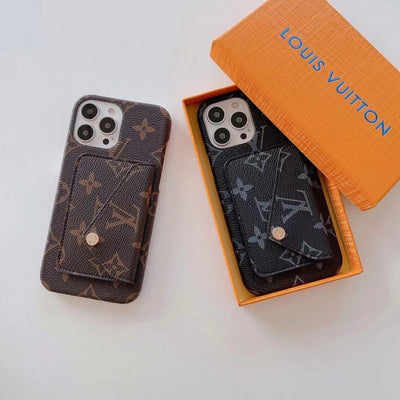 HypedEffects louis vuitton Leather Back Pocket Phone Case for iPhone 17