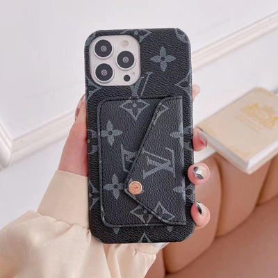HypedEffects louis vuitton Leather Back Pocket Phone Case for iPhone 17
