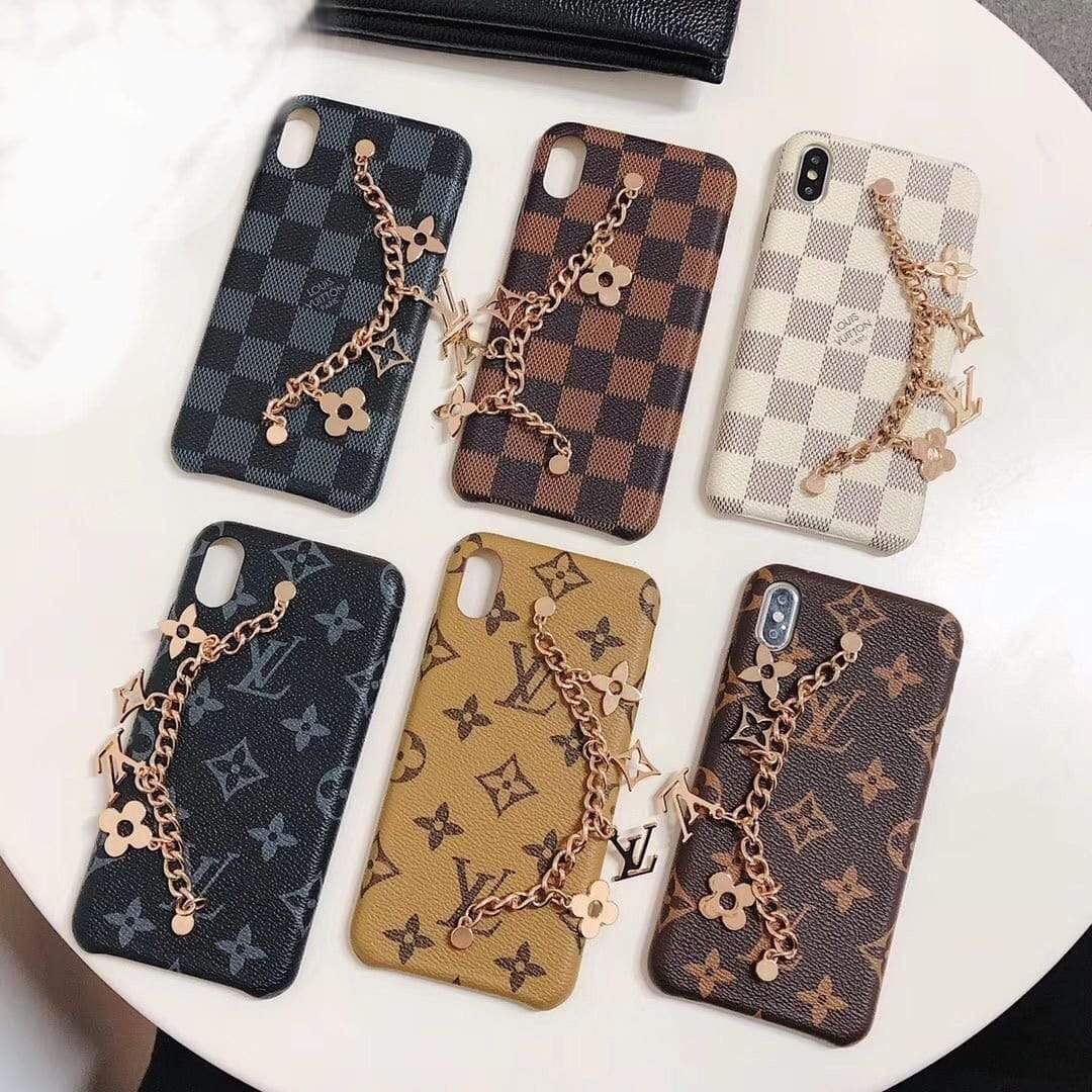 HypedEffects louis vuitton Leather Phone Cases With Straps for iPhone 14