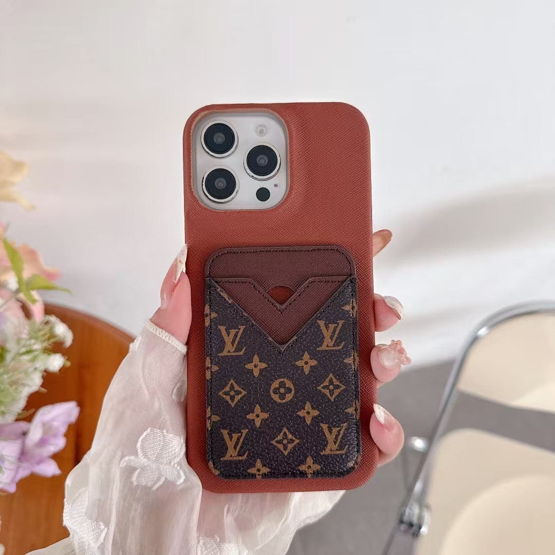 HypedEffects louis vuitton Monogram Card Slot Leather iPhone Case