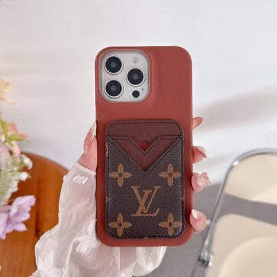 HypedEffects louis vuitton Monogram Card Slot Leather iPhone Case