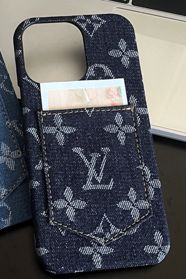 HypedEffects Louis Vuitton Monogram Denim iPhone Case with Card Holder