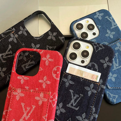 HypedEffects Louis Vuitton Monogram Denim iPhone Case with Card Holder