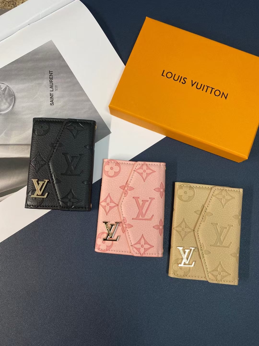 HypedEffects louis vuitton Monogram Embossed Credit Card Holders Wallet with louis vuitton Logo