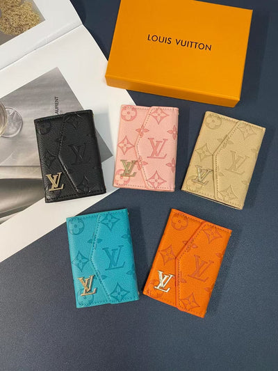 HypedEffects louis vuitton Monogram Embossed Credit Card Holders Wallet with louis vuitton Logo