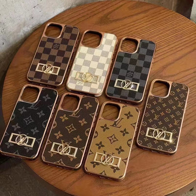 HypedEffects Louis Vuitton Monogram iPhone 15 Case with Golden Louis Vuitton Inlay