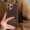 HypedEffects Louis Vuitton Monogram iPhone 15 Case with Golden Louis Vuitton Inlay