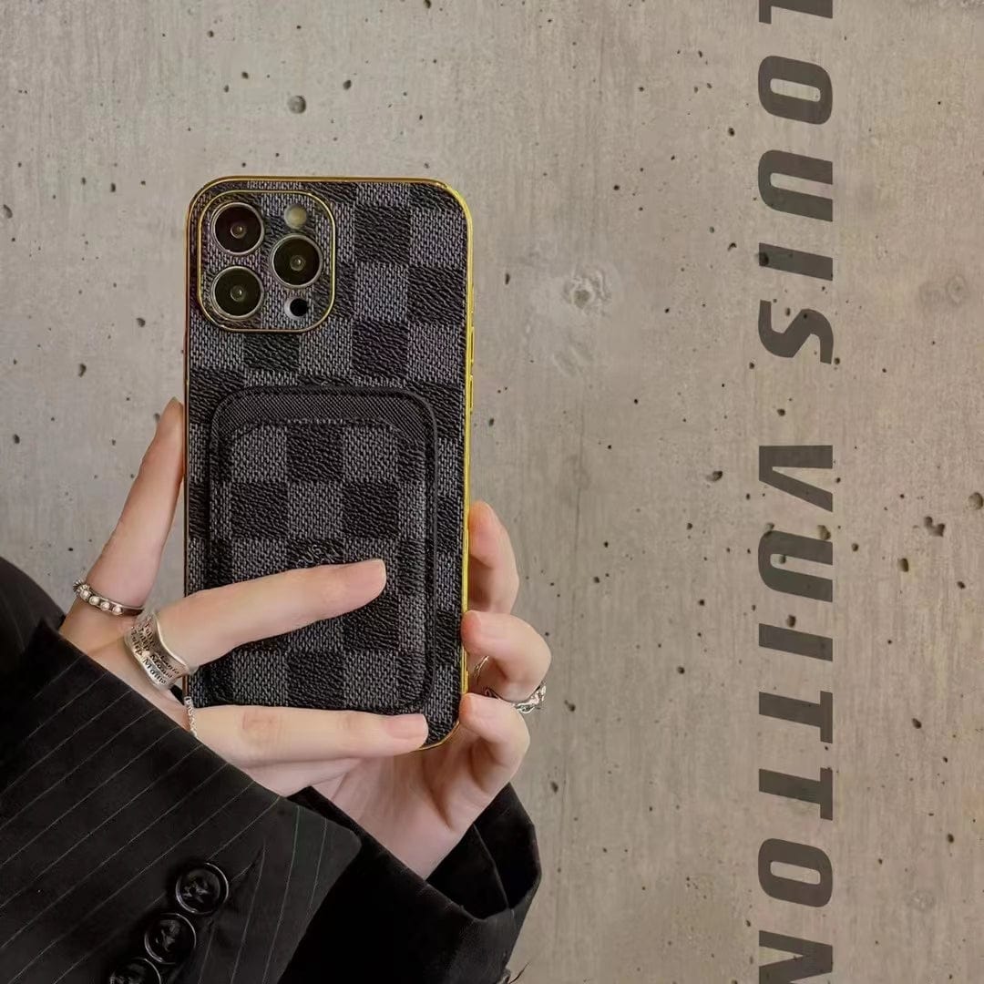 HypedEffects louis vuitton Monogram iPhone Case with Credit Card Pouch