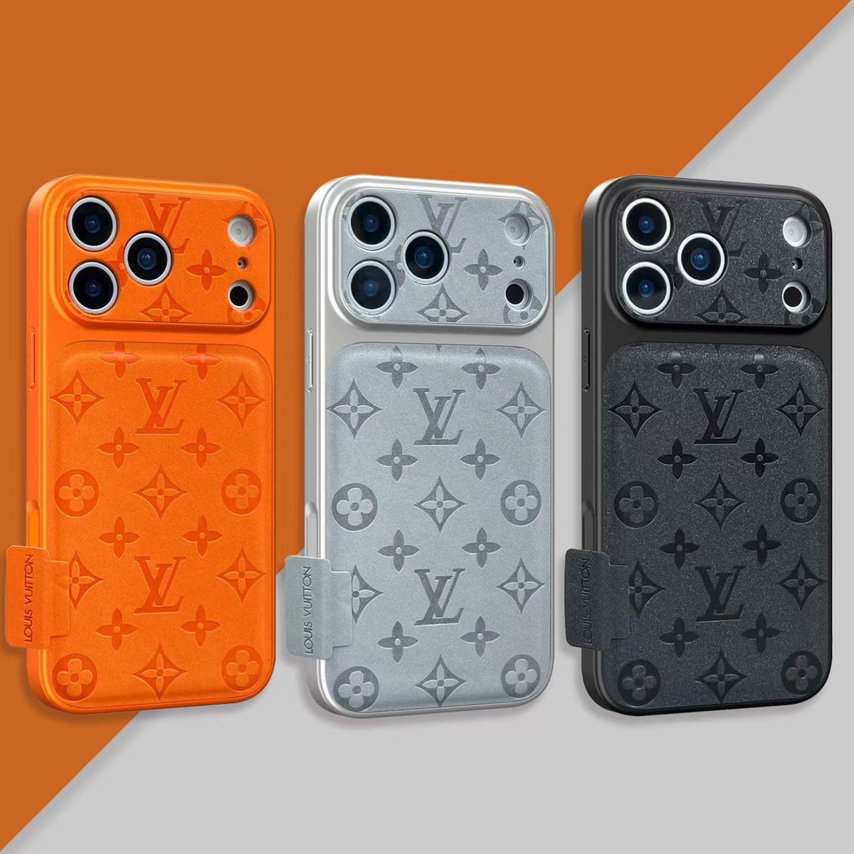 HypedEffects louis vuitton Monogram Leather Card Holder Phone Case for iPhone 14 to iPhone 17 Pro Max