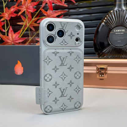HypedEffects louis vuitton Monogram Leather Card Holder Phone Case for iPhone 14 to iPhone 17 Pro Max