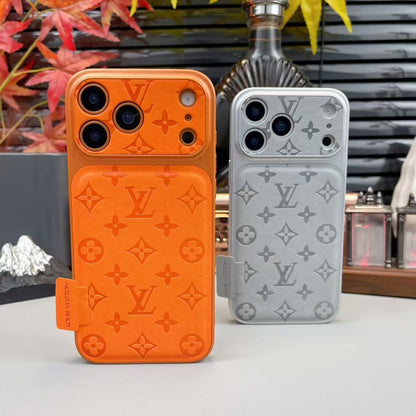 HypedEffects louis vuitton Monogram Leather Card Holder Phone Case for iPhone 14 to iPhone 17 Pro Max