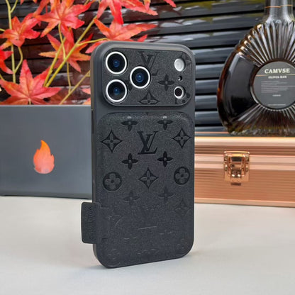 HypedEffects louis vuitton Monogram Leather Card Holder Phone Case for iPhone 14 to iPhone 17 Pro Max