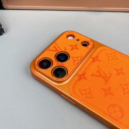 HypedEffects louis vuitton Monogram Leather Card Holder Phone Case for iPhone 14 to iPhone 17 Pro Max
