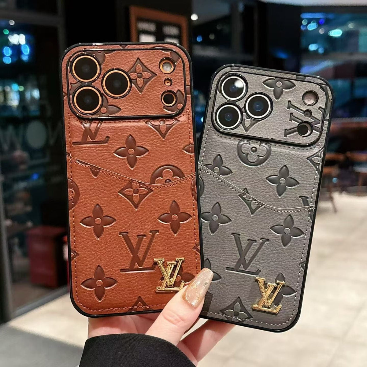 HypedEffects louis vuitton Monogram Luxury Phone Case for iPhone 17 with Embossed Pattern