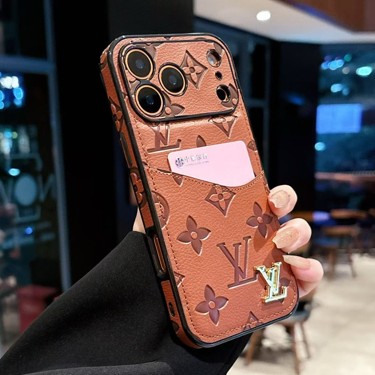 HypedEffects louis vuitton Monogram Luxury Phone Case for iPhone 17 with Embossed Pattern
