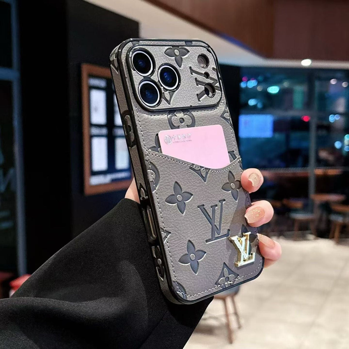HypedEffects louis vuitton Monogram Luxury Phone Case for iPhone 17 with Embossed Pattern