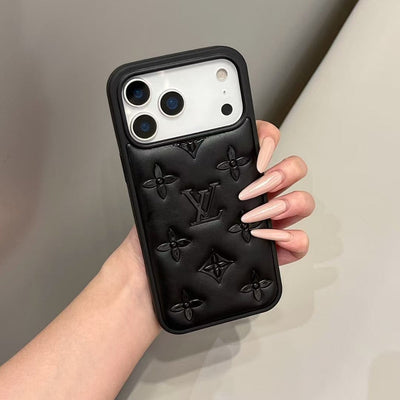 HypedEffects louis vuitton Monogram Relief Luxury Case for iPhone 13 to 17 Pro Max