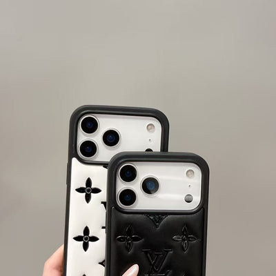 HypedEffects louis vuitton Monogram Relief Luxury Case for iPhone 13 to 17 Pro Max