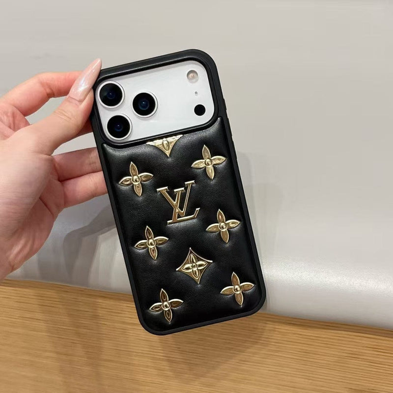 HypedEffects louis vuitton Monogram Relief Luxury Case for iPhone 13 to 17 Pro Max