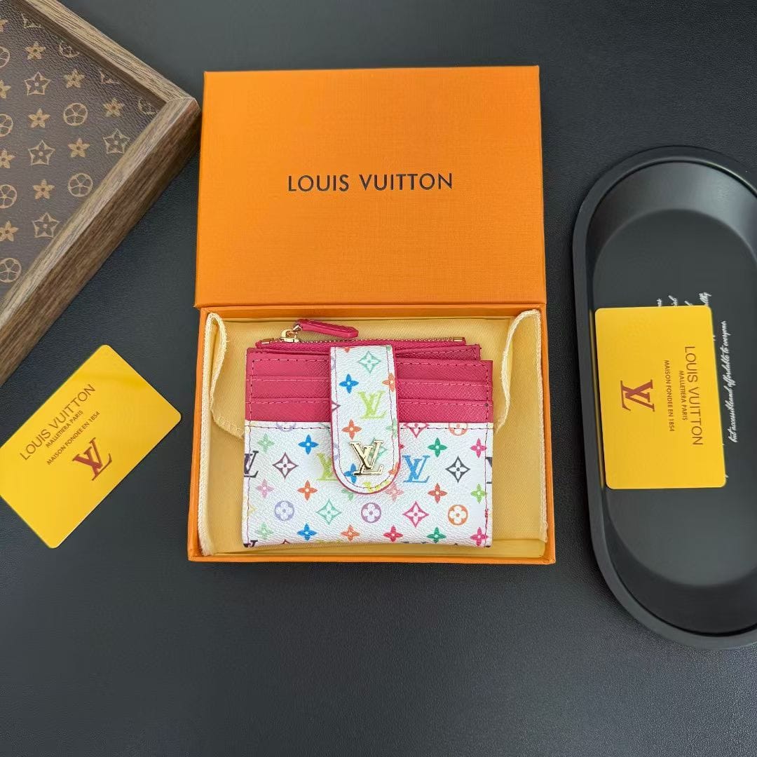 HypedEffects louis vuitton Multicolor Monogram Luxury Zip Card Holder Wallet Compact Designer Card Case