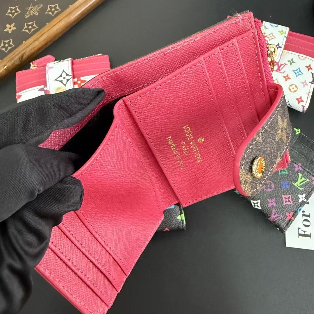 HypedEffects louis vuitton Multicolor Monogram Luxury Zip Card Holder Wallet Compact Designer Card Case