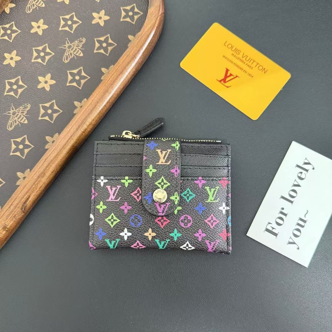HypedEffects louis vuitton Multicolor Monogram Luxury Zip Card Holder Wallet Compact Designer Card Case