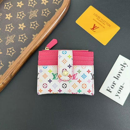 HypedEffects louis vuitton Multicolor Monogram Luxury Zip Card Holder Wallet Compact Designer Card Case