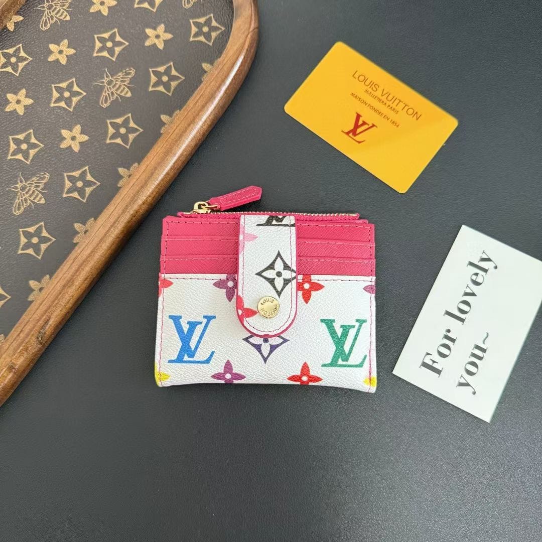 HypedEffects louis vuitton Multicolor Monogram Luxury Zip Card Holder Wallet Compact Designer Card Case