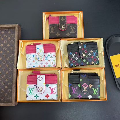 HypedEffects louis vuitton Multicolor Monogram Luxury Zip Card Holder Wallet Compact Designer Card Case