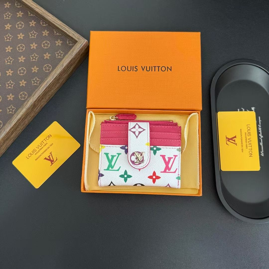 HypedEffects louis vuitton Multicolor Monogram Luxury Zip Card Holder Wallet Compact Designer Card Case