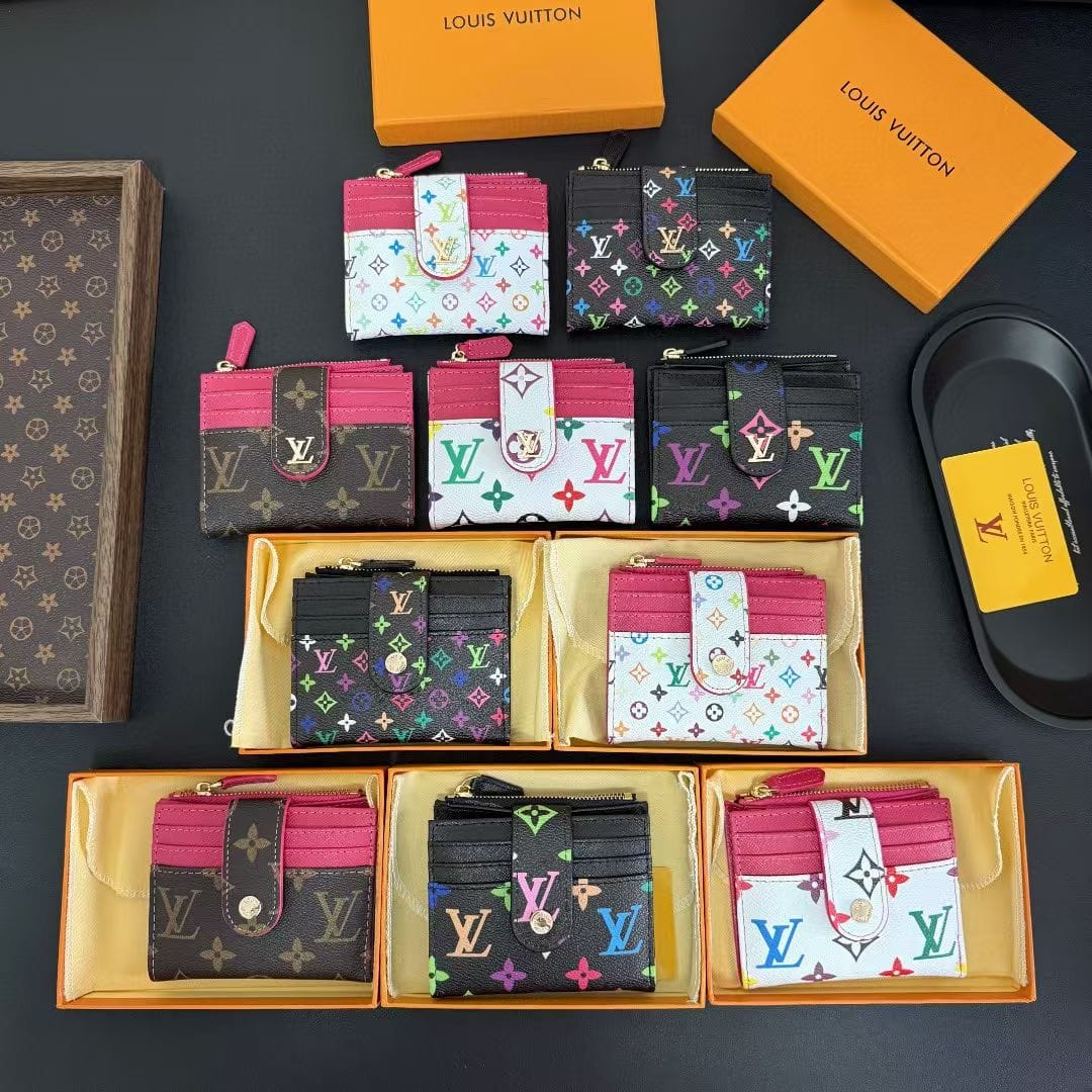 HypedEffects louis vuitton Multicolor Monogram Luxury Zip Card Holder Wallet Compact Designer Card Case