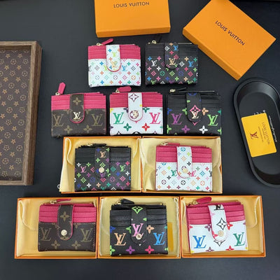 HypedEffects louis vuitton Multicolor Monogram Luxury Zip Card Holder Wallet Compact Designer Card Case