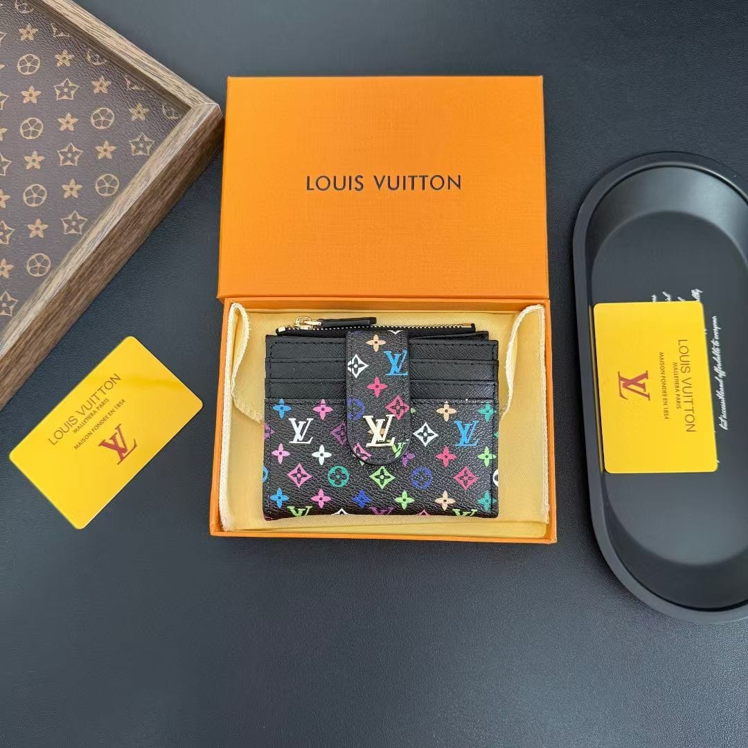 HypedEffects louis vuitton Multicolor Monogram Luxury Zip Card Holder Wallet Compact Designer Card Case