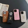 HypedEffects Louis Vuitton Quilted Leather iPhone Cases with Gold LV Logo