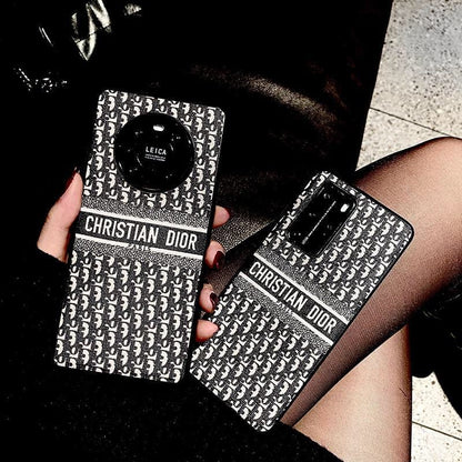 HypedEffects Luxurious Christian Dior Leather Phone Case For Huawei